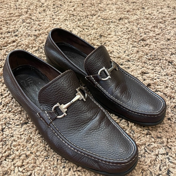 Salvatore Ferragamo Grandioso Loafers Shoes Brown Size 13 2 E - Picture 1 of 8